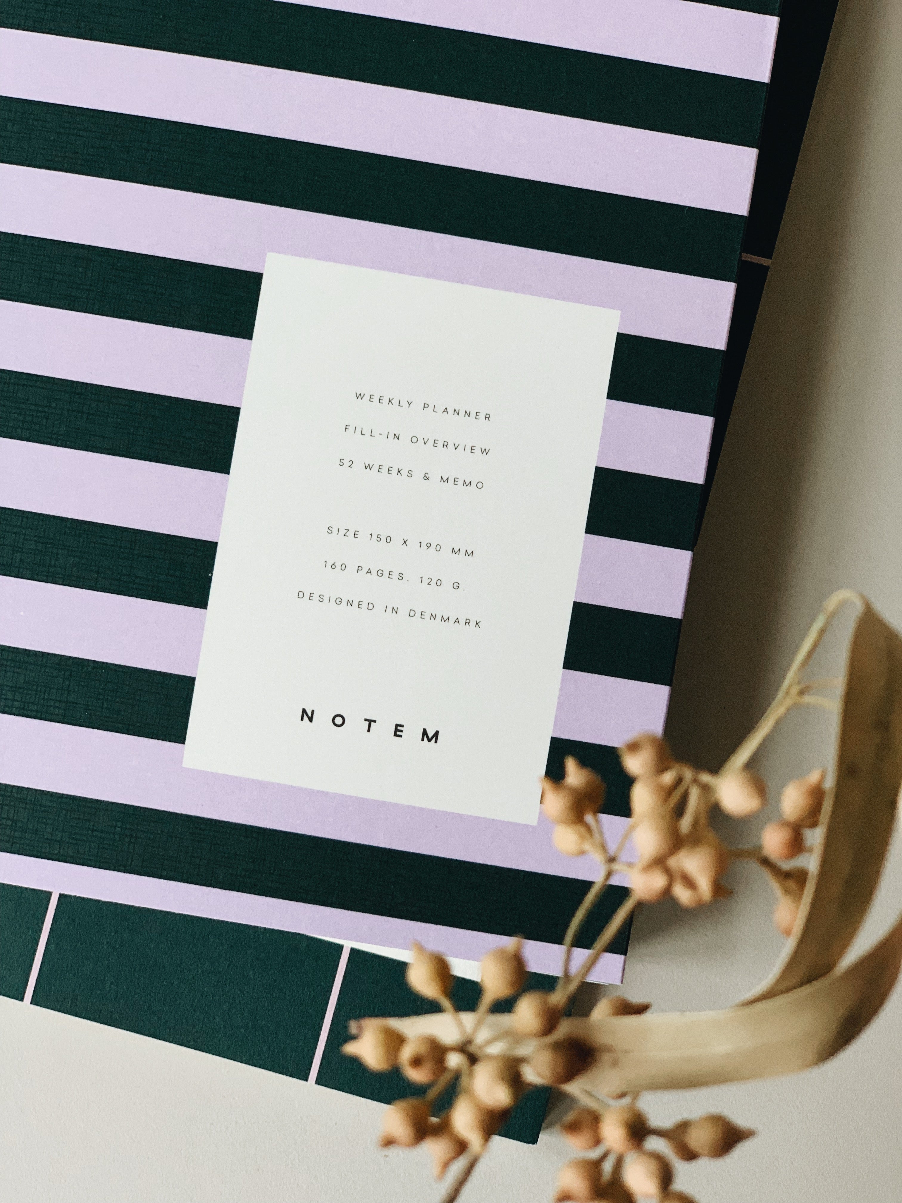 UMA Flat Lay Weekly Planner bog, medium - Green & Rose